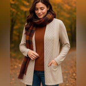 Karen Scott Open Front Cardigan Sweater Size Small